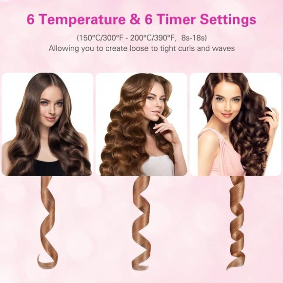 Automatic Hair Curler Curling Iron Wireless Ceramic USB Rechargeable With LED Di - Picture 4 of 11
